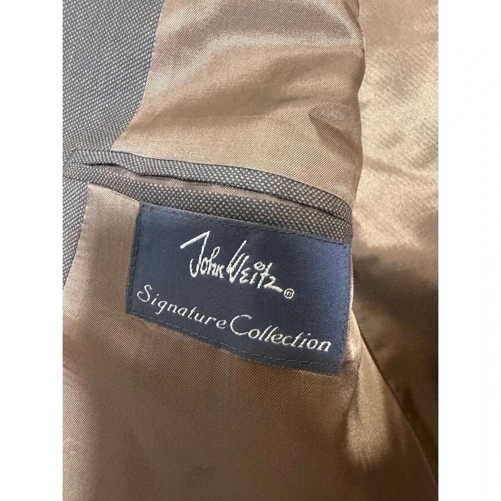 John Weitz Signature Collection Brown Wool Blazer S42 VTG Dark Academia Preppy